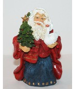 Old Style Santa with Xmas tree and goose 7&quot; tall no box Resin - $18.80