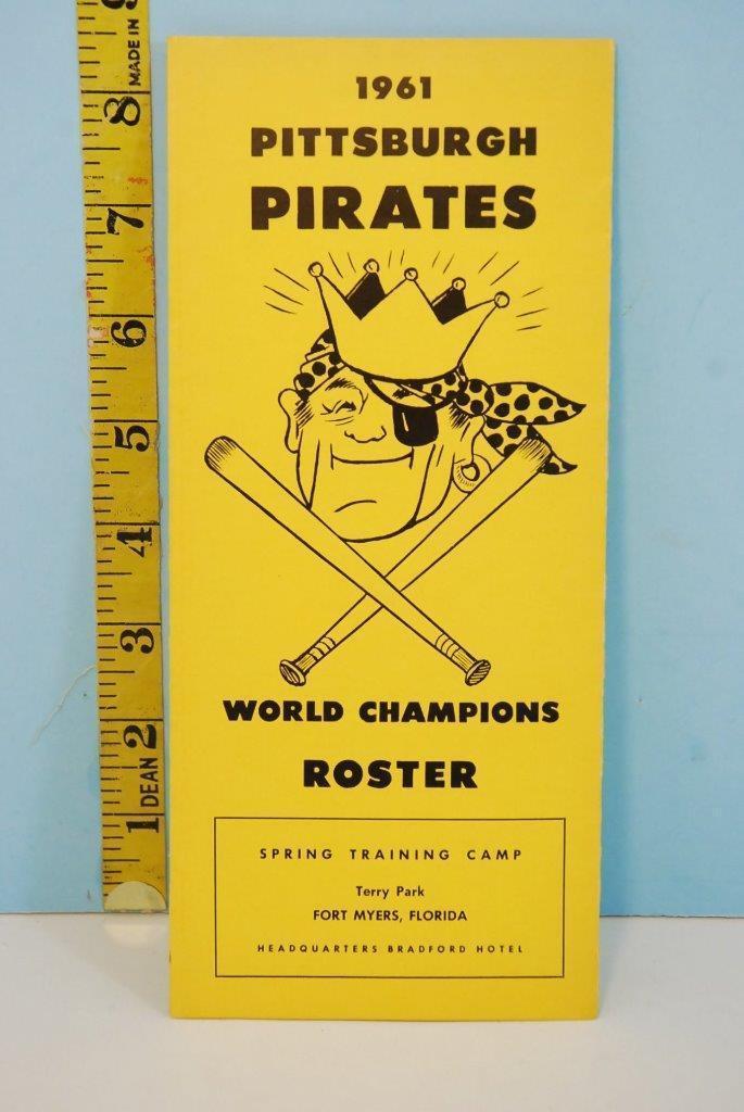 1961 Pittsburgh Pirates World Champions Baseball Spring Training Roster ...