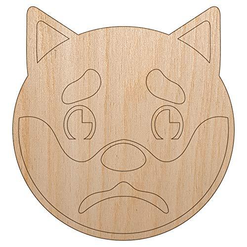 Husky Dog Face Sad Unfinished Wood Shape Piece Cutout for DIY Craft Projects - 1