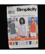 Simplicity 9679 Design Your Own Blouse Pullover Tops with Variations sz ... - $2.96