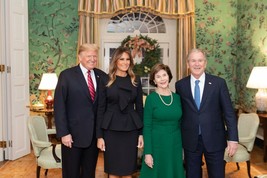 President Trump and President George W. Bush meet at Blair House Photo Print - $8.81+