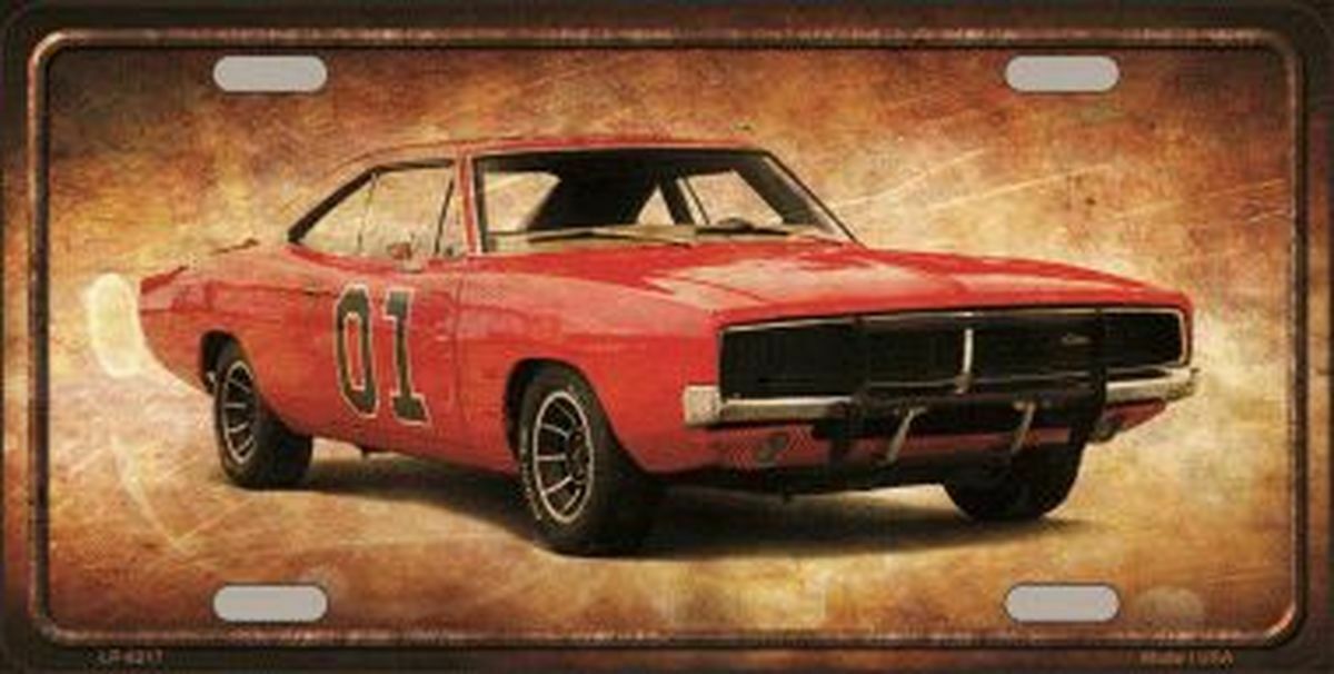 Dukes Of Hazzard General Lee Vintage Design Novelty Vanity License
