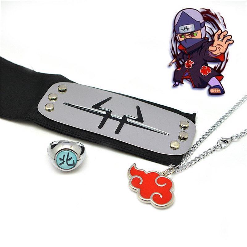 3Pcs/Set Naruto Anime Cosplay Headband Children Kids Toy Akatsuki Metal ...