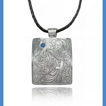 Montana Silversmiths Hidden Cross Floral with blue stone Necklace - $22.00