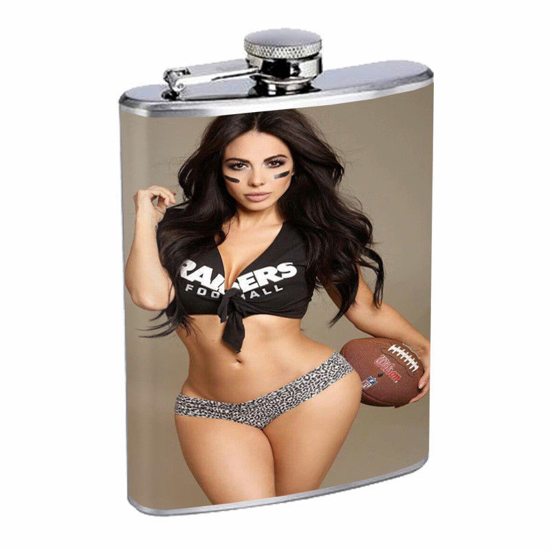 Norwegian Pin Up Girls D3 Flask 8oz Stainless Steel Hip Drinking Whiskey 