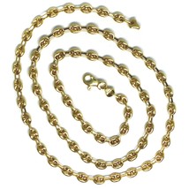 18K YELLOW GOLD OVAL NAUTICAL MARINER CHAIN 5 MM, 24", ANCHOR ROUNDED NECKLACE image 2