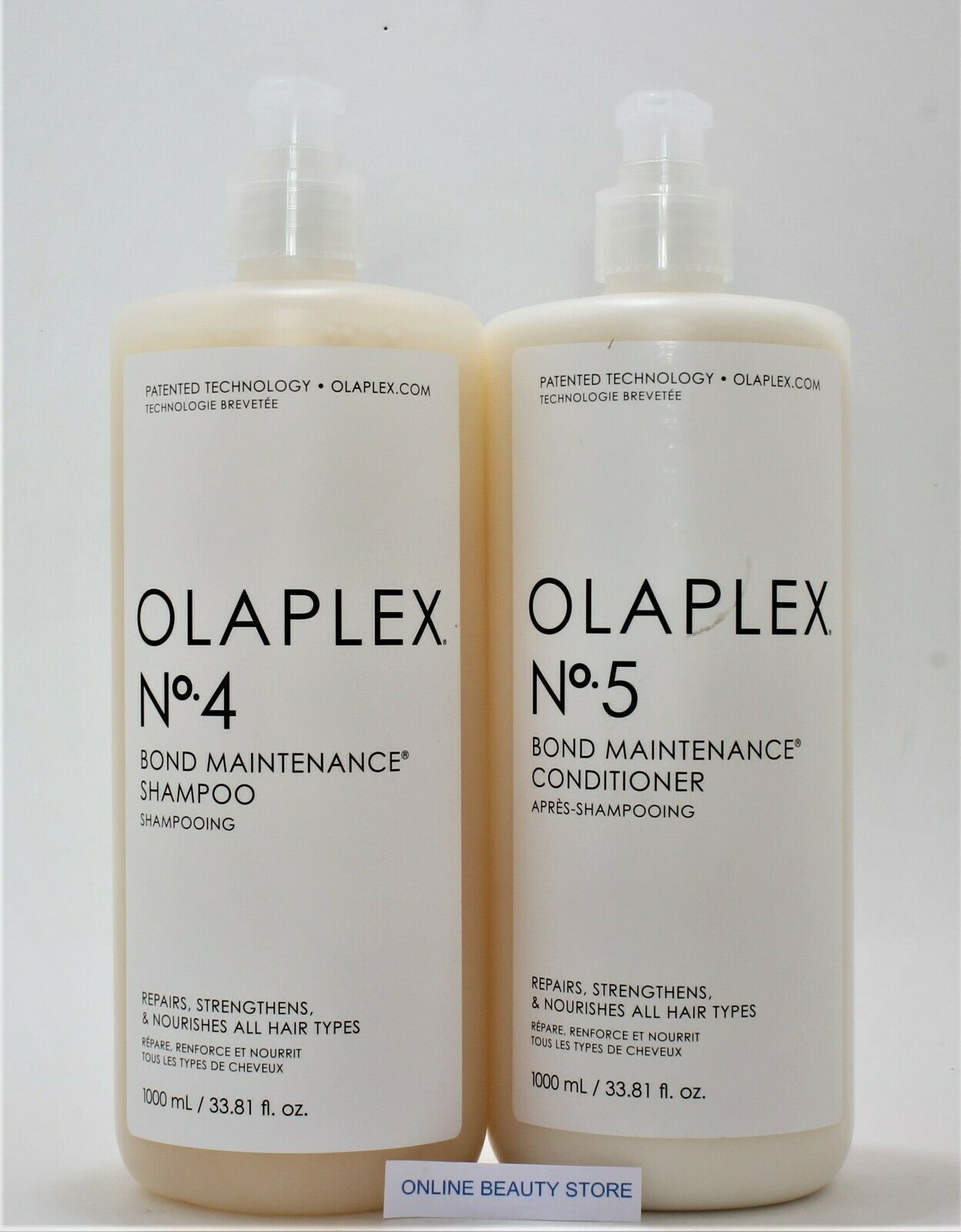 Olaplex No 4 Shampoo & No 5 Conditioner 33.8 oz/ liter with pump, New, Authentic