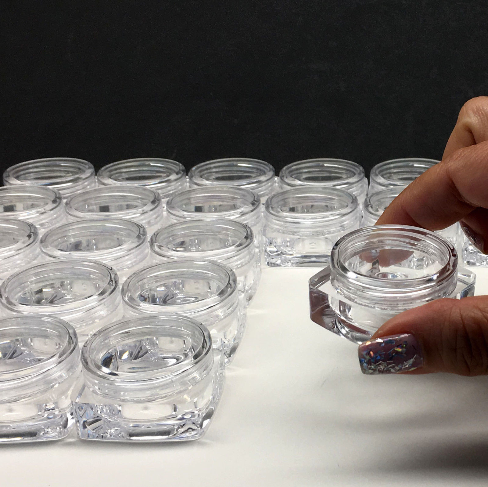 100 Beauty Containers Wholesale Square Cosmetic Jars Lip Balm Pot 10