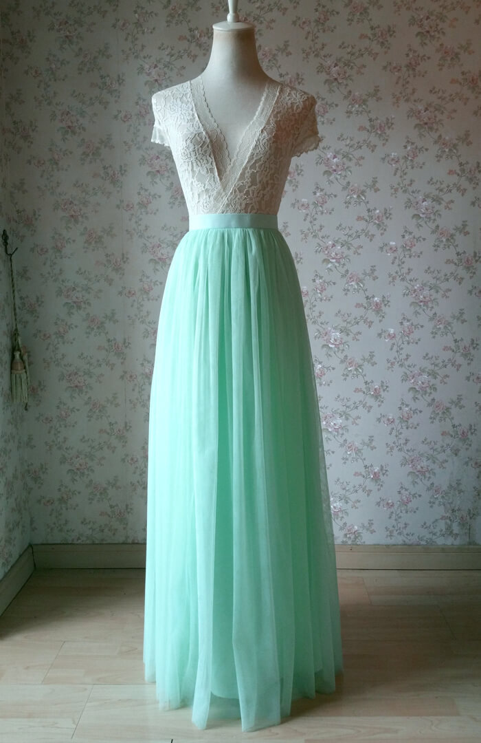 Mint green wedding tulle skirt new 23 2