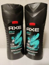 Lot 2 Bottles Large Size Axe Body Wash For Men Apollo 12hr Refreshing Scent New - $17.72