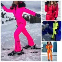 Neon Winter Ski Suit Overall Jumpsuit Pink Green Yellow Orange Red Snows... - $249.00