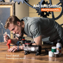Professional Airbrushing Paint System w. 1/5 HP Air Compressor & Airbrush Kits image 5