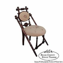 Hunzinger Signed Antique Walnut Needlepoint Side Chair circa 1869 (C) - $795.00