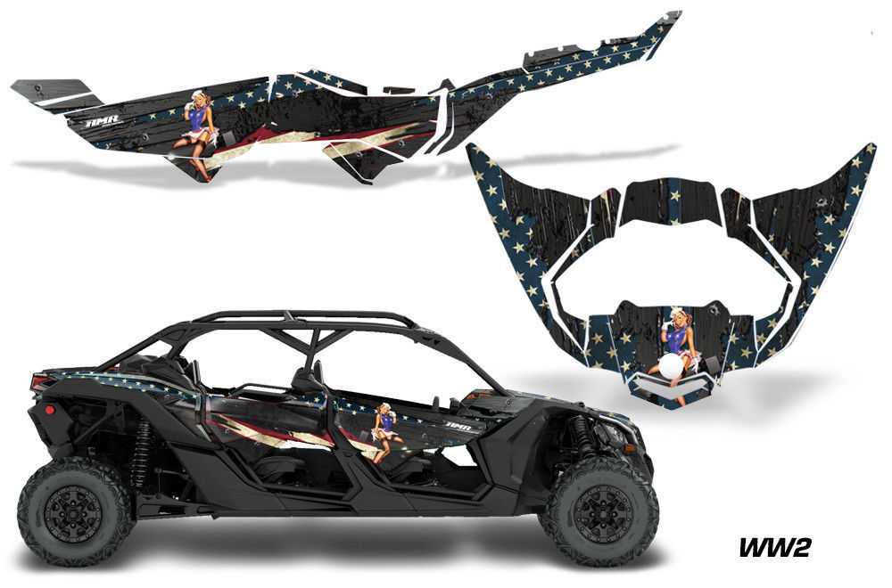 Half Graphics Kit Decal Wrap For CanAm Maverick X3 MAX DS RS 4D 2016