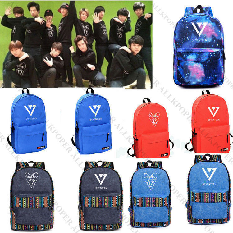 Kpop Seventeen Unisex Backpack Student School Bag Shoulder Bookbag ...
