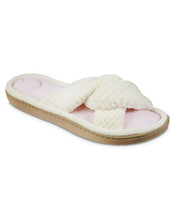 Isotoner Womens Popcorn ECO Microterry Slide Slippers Memory Foam SM $30 NWT - $13.49