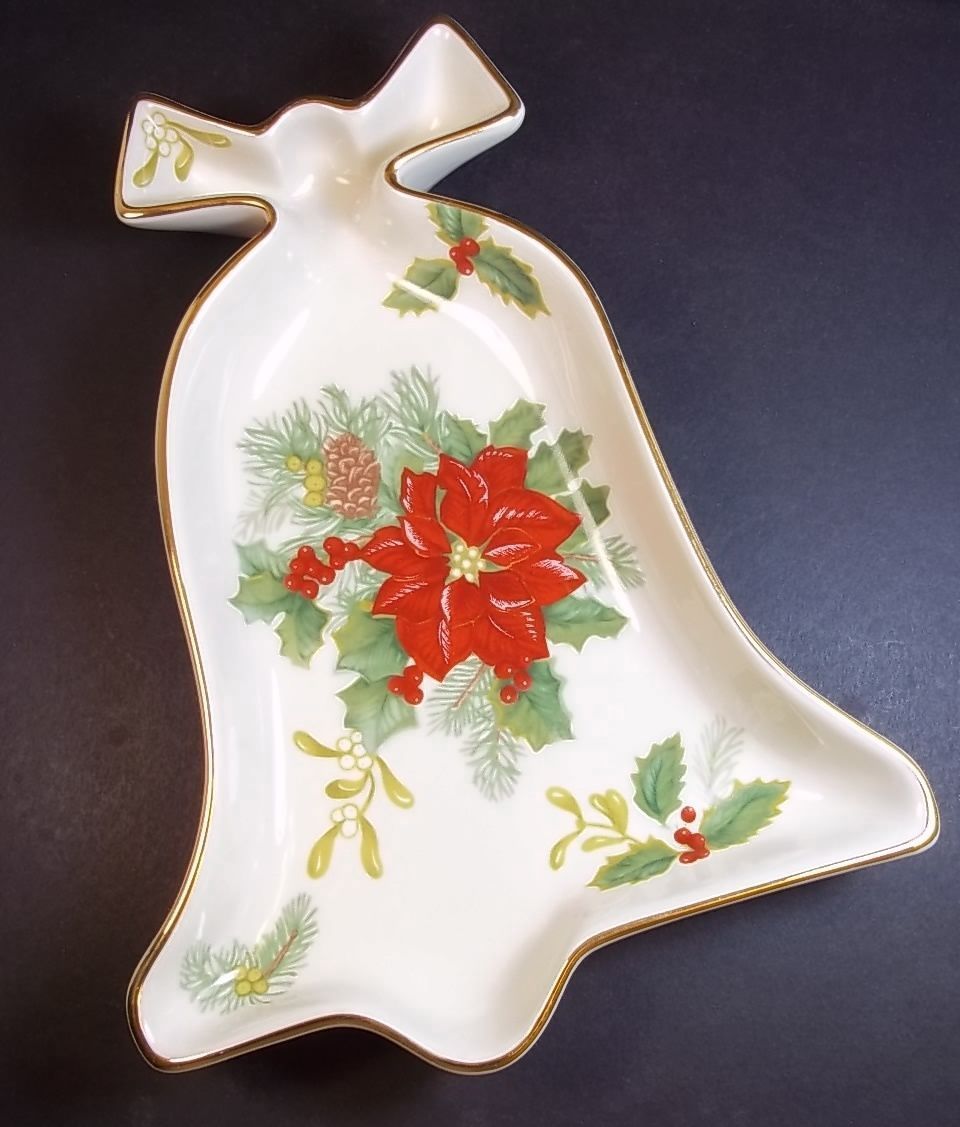 Primary image for NEW Mikasa Holiday Bloom~Christmas Bell Candy Dish~Perfect Gift~MINT IN BOX