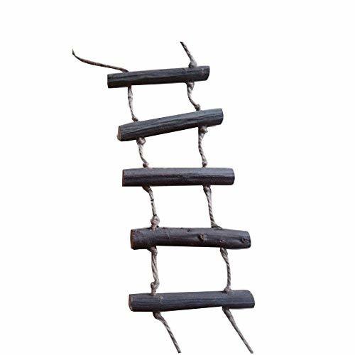 PANDA SUPERSTORE Simple Design Bird Toys-Handmade Parrots Hamster Ladder Stand/B