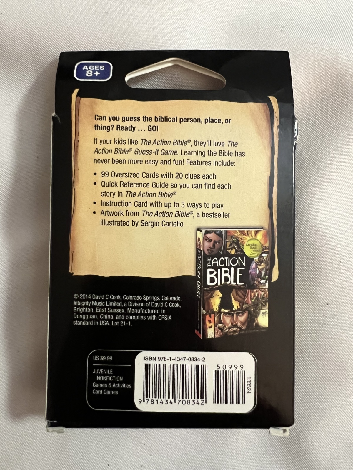 The Action Bible Guess-It Game - Bible Trivia Card Game For Kids & Families (Ages 8+, 2+ Players)