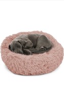 FurDreams Plush Cat &amp; Dog Bed - Peach, M | Soft, Warm &amp; Calming Round Cu... - $16.33