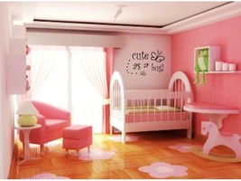 CUTE AS A BUG  Wall Decal Baby Kid Room Nursery Words Lettering Girl 36&quot;  - $17.82