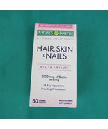 Nature&#39;s Bounty Hair Skin &amp; Nails Biotin 60 Coated Caplets Exp 01/19 - £5.90 GBP