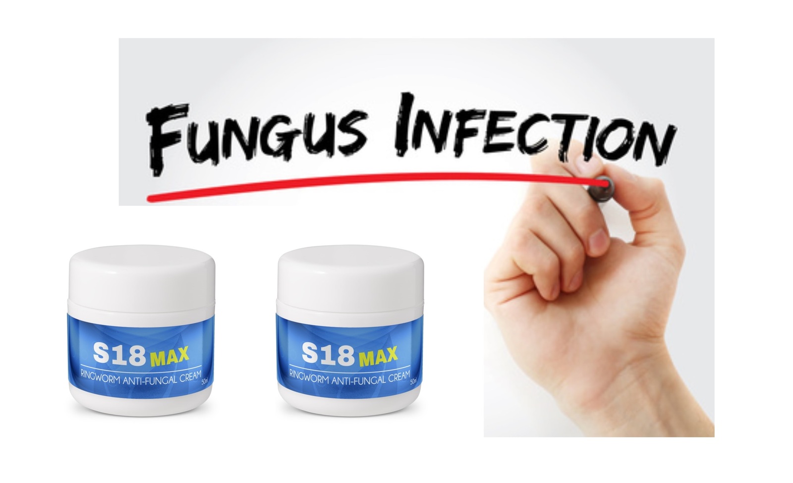 2 x S18 Max RINGWORM Antifungal Cream 50ml for ADULTS and CHILDREN