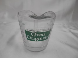 Old Vtg Anchor Hocking Usa 1 Cup Glass Measuring Cup Green Lettering Kithenware - $19.79
