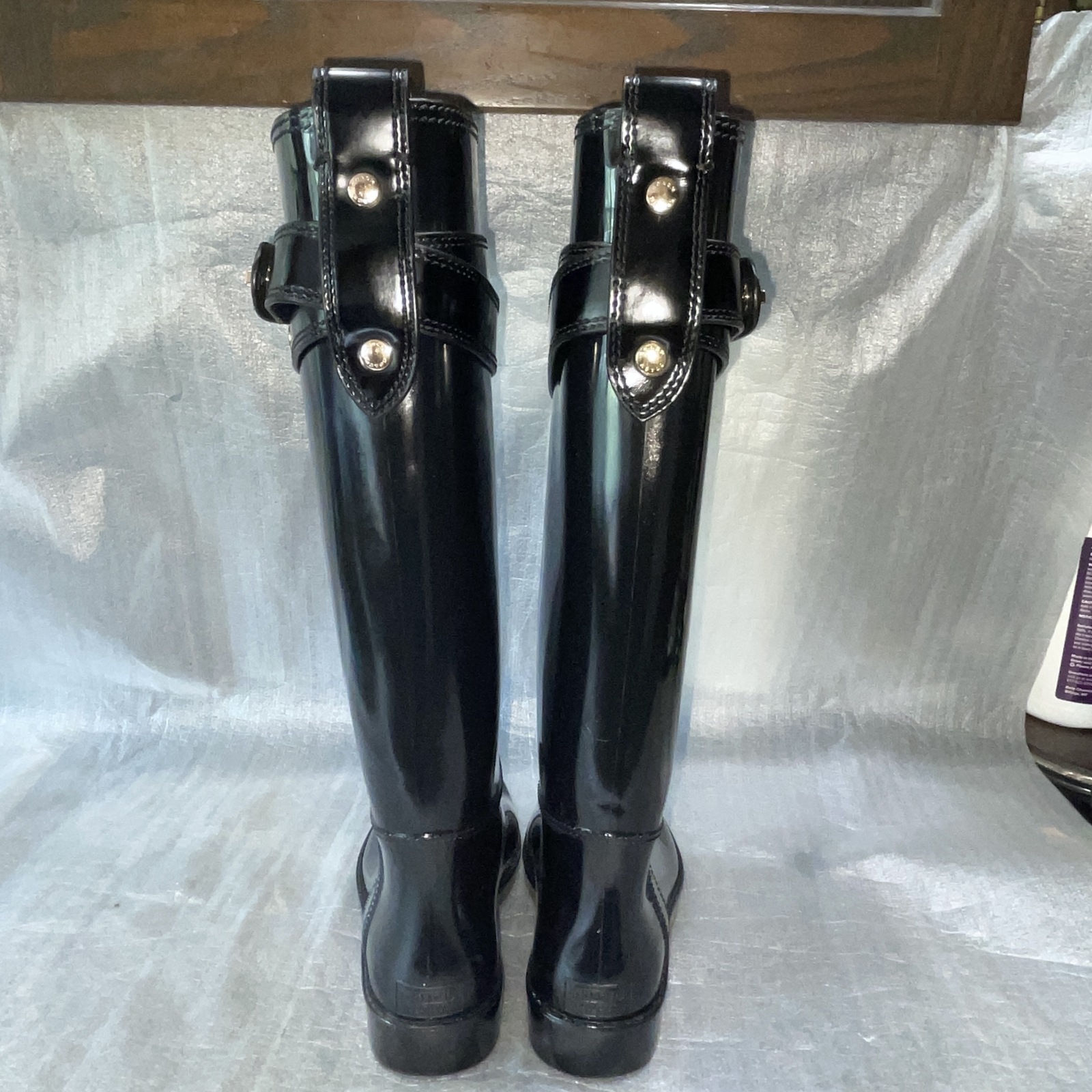 coach knee high rain boots