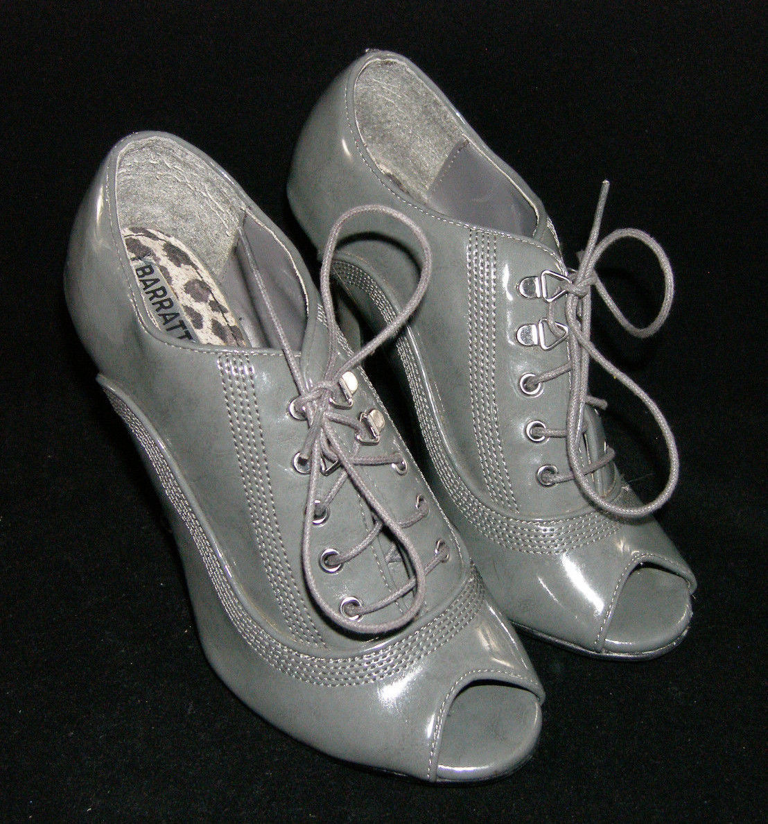 Barratts �Zola� peep toe patent lace up oxfords pump