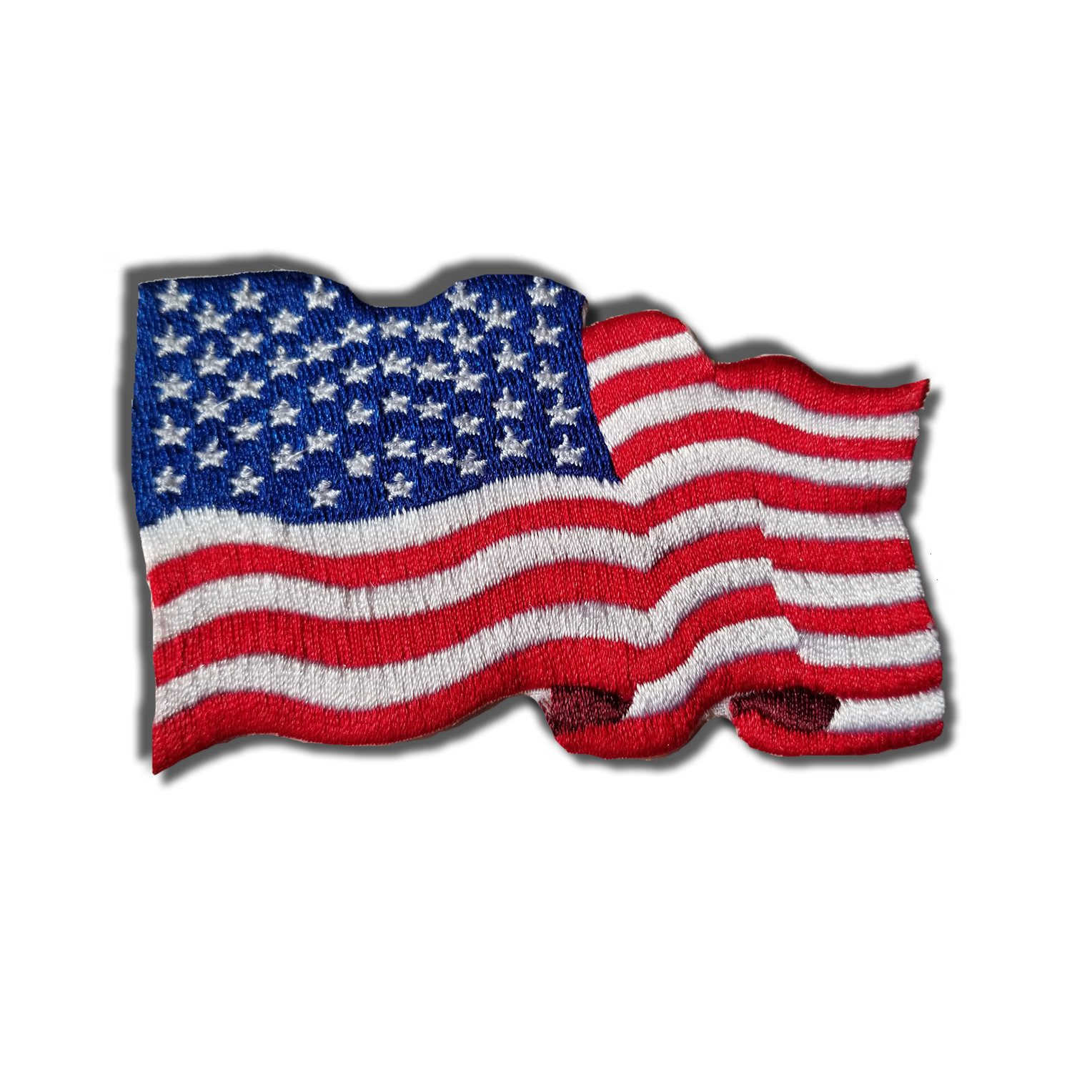 U.S. USA Flag 3D Waving Embroidered Patch Sew-on, Iron-on, VELCRO® Brand backing