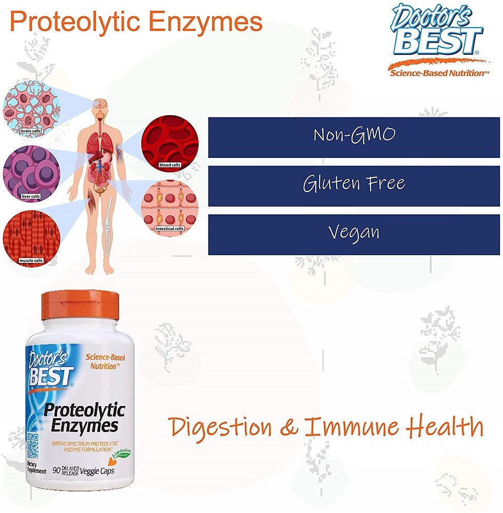 Doctor's Best Proteolytic enzymes, Digestion, Muscle, Joint, Non-GMO, Gluten