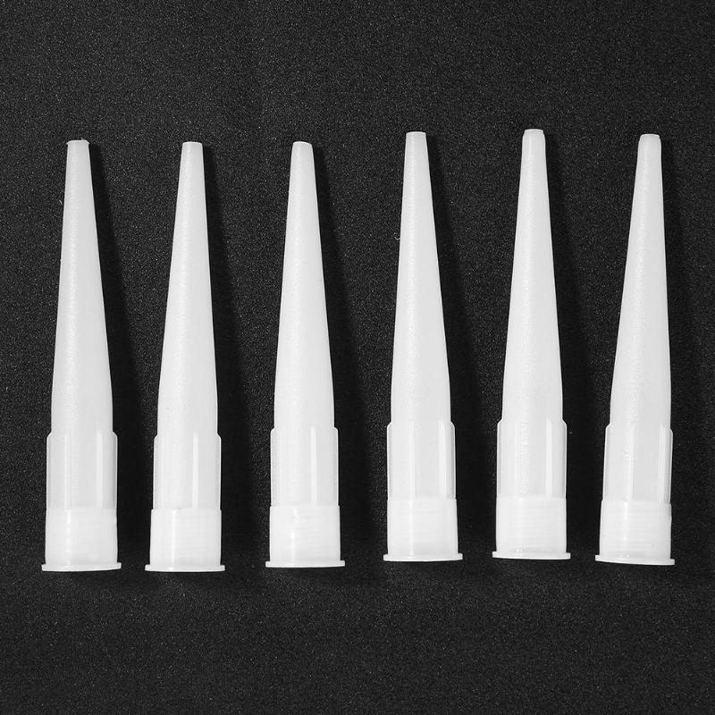 6PCS Caulking Nozzle Plastic Glass Glue Nozzle Structural Glue Mouthes