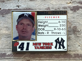 New York Yankees 2005 Randy Johnson Mlb Player Stats Baseball Pin - $8.95