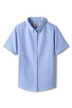 Lands&#39; End Girls Short Slv Oxford Dress Shirt Blue 14 NEW 458431 - $18.79