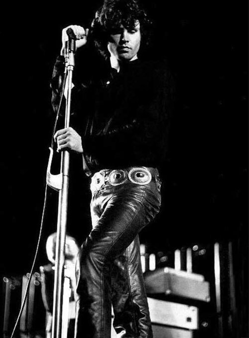 Jim Morrison Leather Pants Brown Colour Mono ectric, Men Wasit Belted Pants