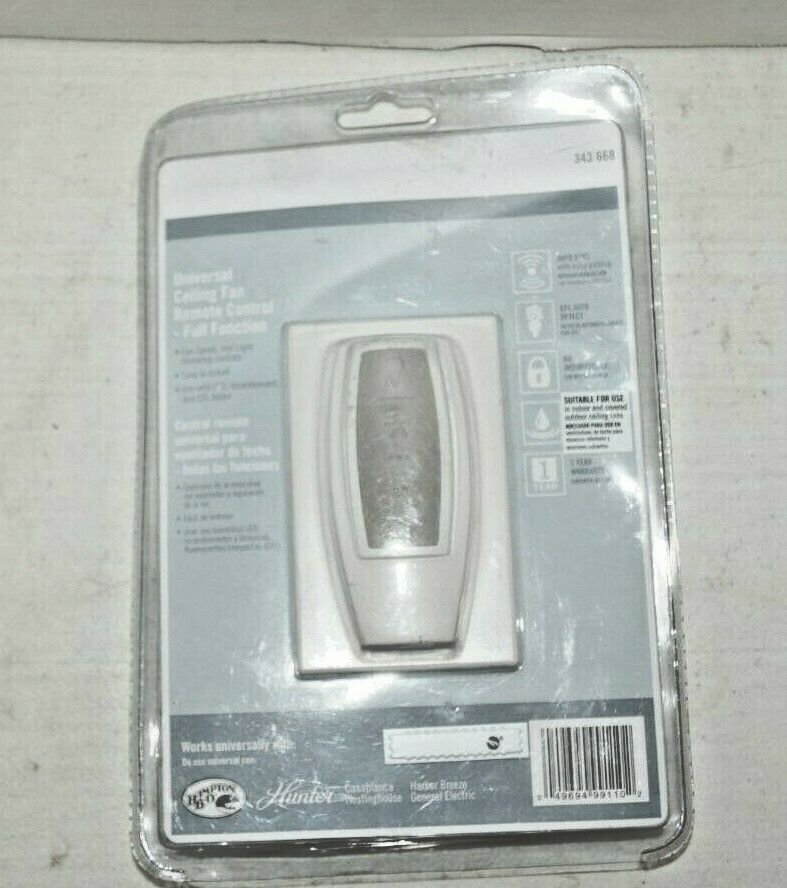 Hampton Bay Universal Ceiling Fan Remote Control- Full Function #343668 ...