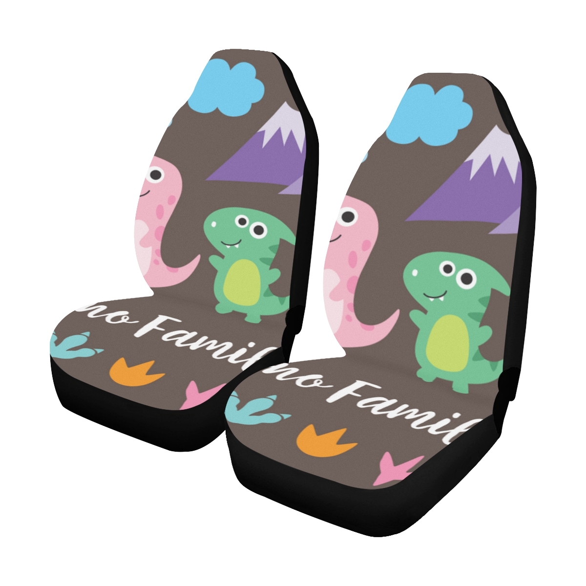 Cool Baby Dinosaur Family Cartoon Universal Fit Auto Drive Car Seat