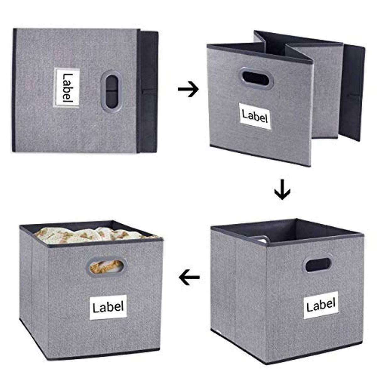 Foldable Cloth Storage Bins, 11x11 Fabric Cube Storage Baskets Containers, Close Storage Bins