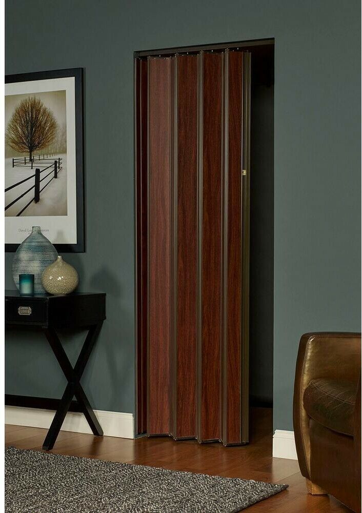 Spectrum Accordion Door 48 in. x 80 in. Solid Core Wood Mahogany Finish