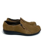 Clarks Bendables Tan Suede Side Zip Wedge Loafer Shoes 64890 Women’s 10 - $29.65