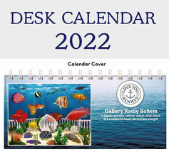 desk calendar 2022 Sea mermaid style for girls childs mermaid sea design - $16.00