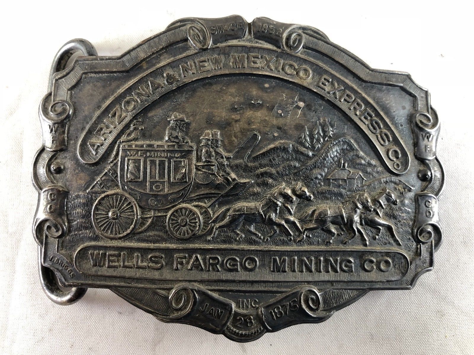 E Gaylord Wells Fargo Mining Arizona New Mexico Express Brass Belt ...