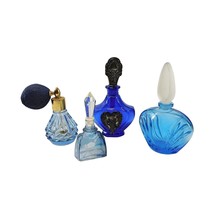 Lot of 4 Blue Perfume Bottles Glass Italiani - $27.50