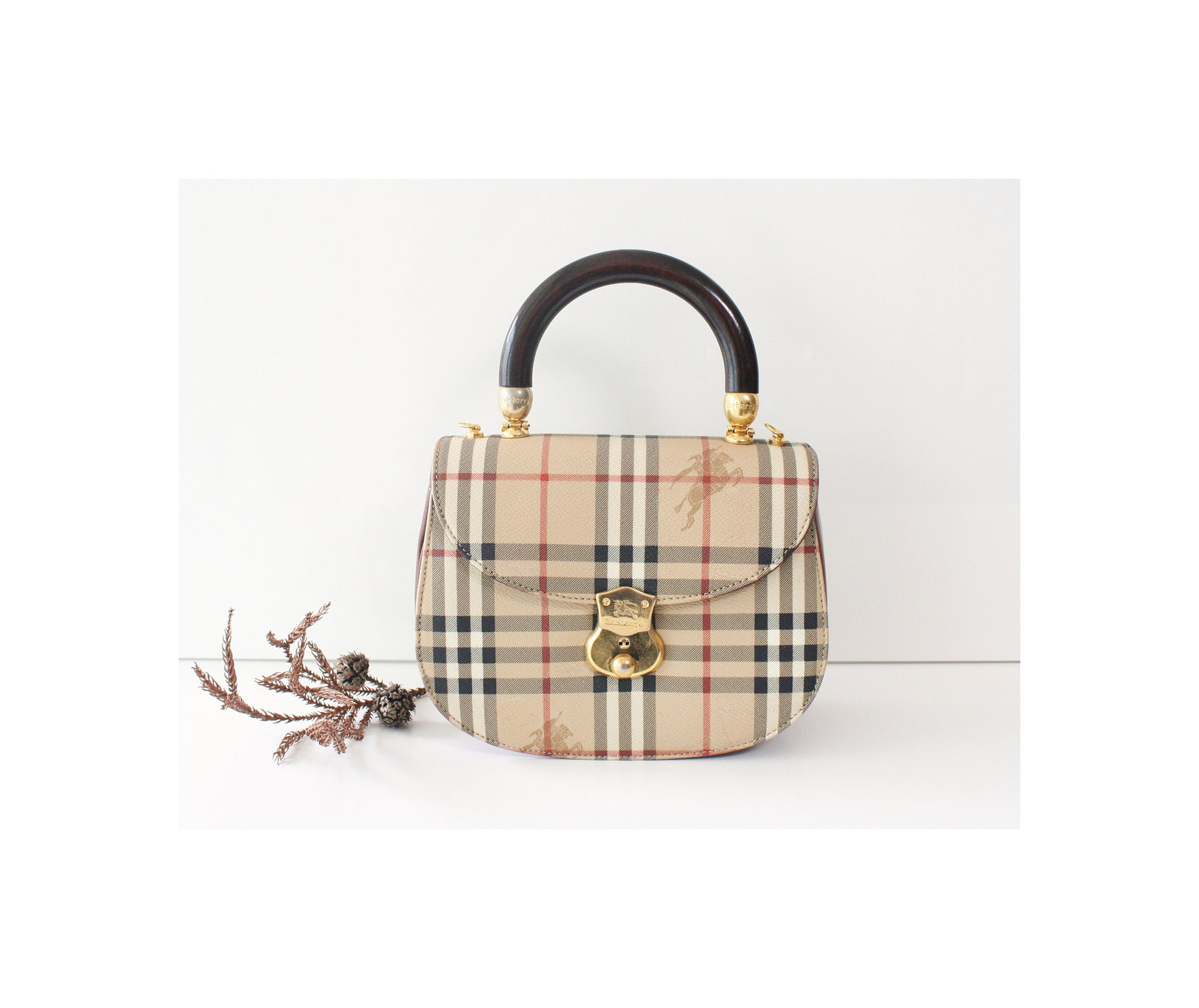 burberry haymarket check tote bag