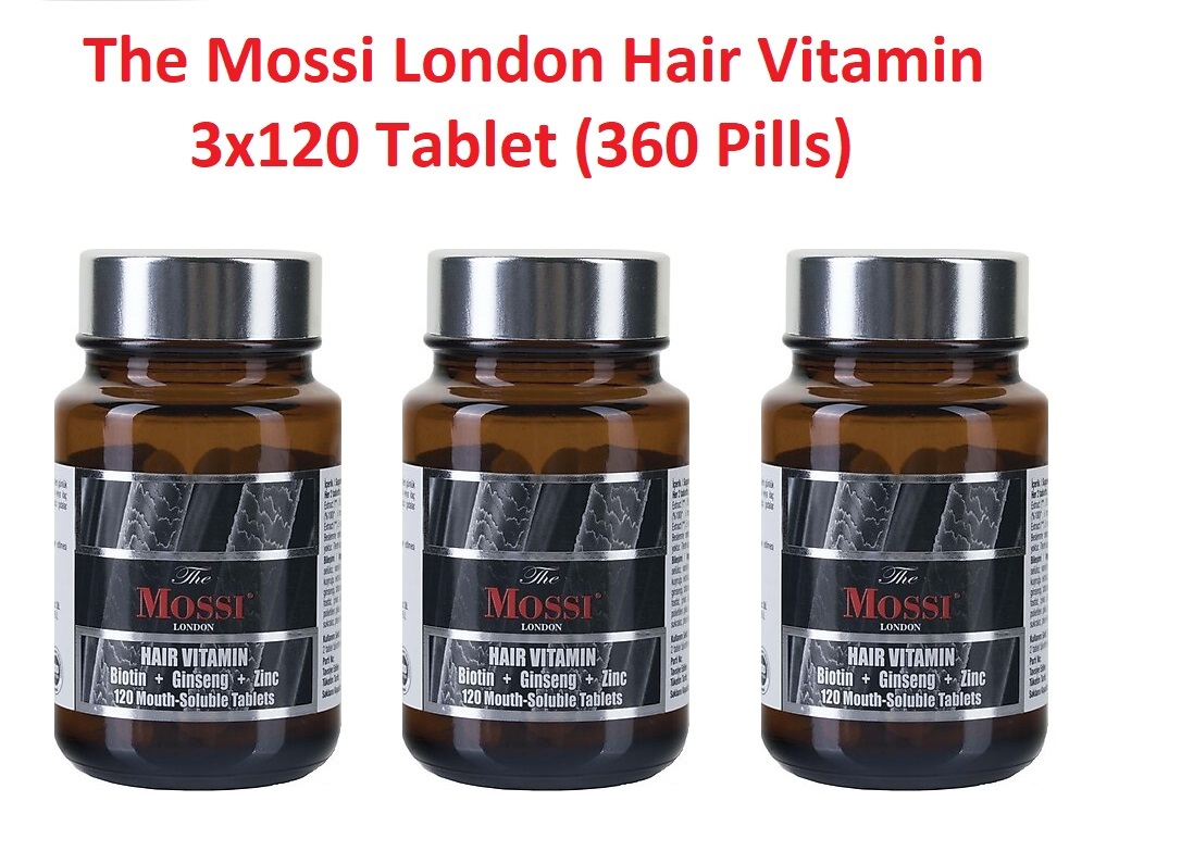 The Mossi London Hair Vitamin 3 x 120 Tablet (For 6 months) FDA APPROVED