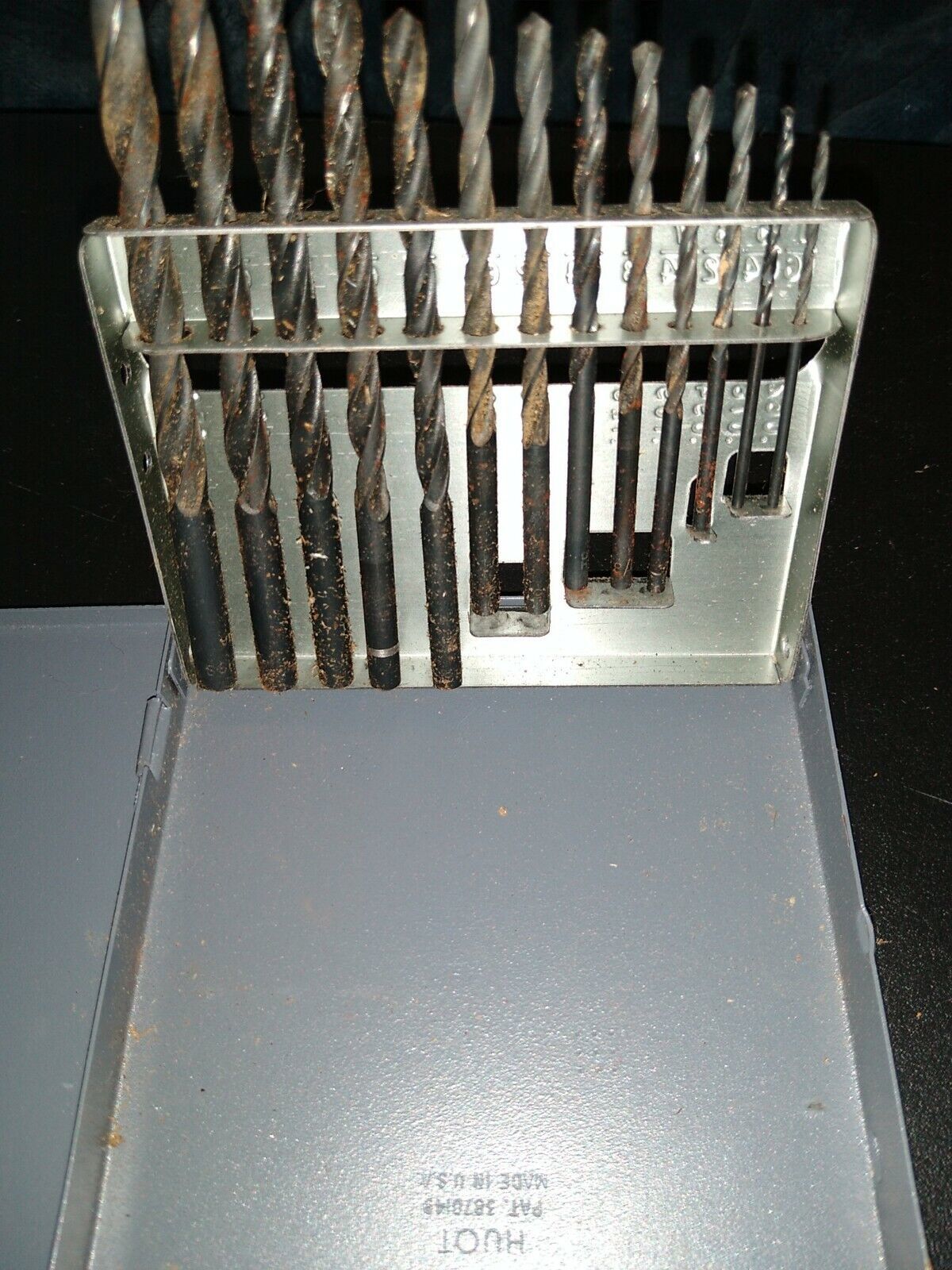 Vintage Huot Drill Index Metal Box 1/16" to 1/4" by 1/64" ST PAUL