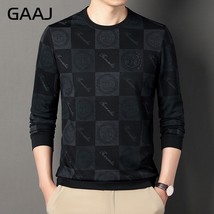 GAAJ  Mens Sweatshirt Plaid Rhinestone Print Casual Vintage 2022 New Clothing Fa - $158.47