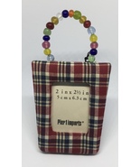 Red Plaid Pier 1 Imports Beaded Frame Holds 2x2.5&quot; Photo - $8.75