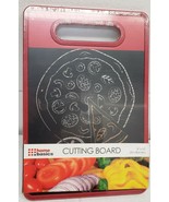 Kitchen Plastic Cutting Board, Rectangle (app. 12&quot; x 8&quot;) PIZZA PIE, red ... - $9.89